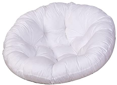 perfk 24x24 inch Seat Cushion Pillow Chair Pads Washable Round Patio Seat Cushion for Indoor Outdoor Swing Chair Office Rocking Chair, White