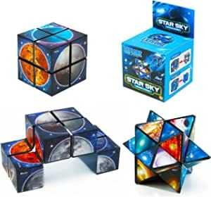 Star Cube Set,2 in 1 Magic Star Cube, 3D Puzzle Cube, Speed Cube, Transforming Cubes Kreative Dekompression Magic Puzzle Cubes für Kinder und Erwachsene