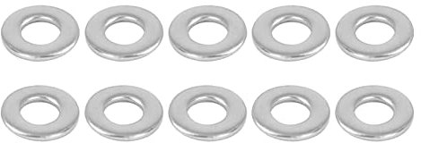 DTGN 4mmx9mmx0.8mm(IDxODxT) 316 Inox Acier Plat Rondelles - 100Paquet - Bien pour Industriel Machines - Plat Anneau Joints - Argent Ton