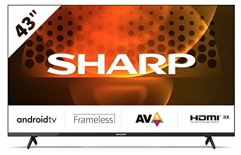 SHARP 43FH6EA Full HD Frameless Android TV 108cm (43 Zoll), 3X HDMI, 2X USB, Dolby Digital, Active Motion 400