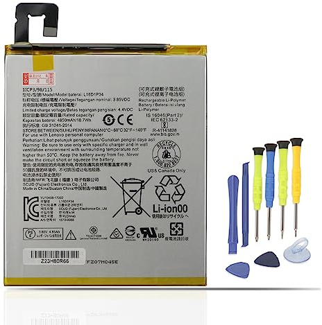 K KYUER L16D1P34 Tablet Battery for Lenovo Tab 4 8 2017 TB-8504F TB-8504X TB-8504N TB-8604 TB-8604F TB-8504N 8 16GB 32GB, Tab 4 8 Plus TB-8704F TB-8704X TB-8704N TB-8704V 8.0 Wi-Fi/LTE 16GB 64GB