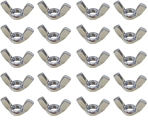 Dadi ad alette M6 in acciaio inox 304 a farfalla di ricambio, 20 pezzi