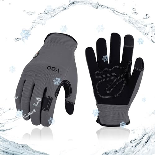 Vgo... Winter Work Gloves Waterproof Touchscreen, Warm Safety Working Gloves in Cold Weather Light Duty Mechanic