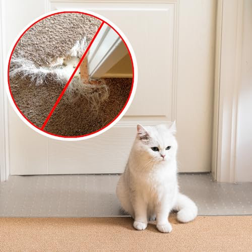 Uross Carpet Protector for Pets - Anti-Scratch Mat for Doorway, Under Door Floor Protector, Cat Scratch Stopper - 3.28FT Plastic Mat