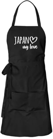 Huuraa Kochschürze Japan my love Geschenk Schwarz Baumwolle Japan Geschenkidee