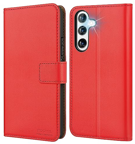 HOOMIL MagFlip Handyhülle für Samsung Galaxy A54 5G Hülle, [Erstklassige Handwerk] Premium Leder Tasche Klappbar Case Schutzhülle - Rot