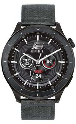 Breil TW2033 Smartwatch BC-1, con Doppio Cinturino Intercambiabile in Tessuto Canvass e in Maglia Mesh Nera, Cassa Nera, Connettività Bluetooth, Chiusura ad Ardiglione, Diametro 46,5 mm
