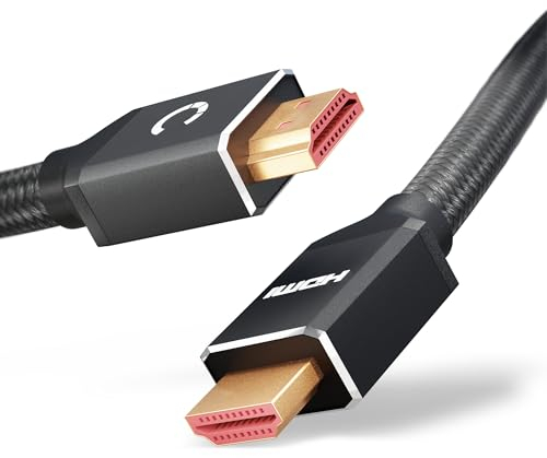 CELLONIC HDMI Kabel 2.1 Ultra High Speed 4K/8K @60hz, 4K @120hz, 48Gbps eARC QFT QMS DSC Stecker auf Stecker 24k vergoldet - 1.5m langes HDMI 2.1 Kabel für Soundbar, HD TV, PS4, PS5, Xbox, Switch