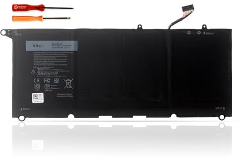LUSONBAY 90V7W JD25G Laptop Battery Replacement for Dell XPS 13 9350 XPS 13 9343 Series Notebook 0DRRP 0N7T6 5K9CP DIN02 JHXPY 7.6V/56Wh