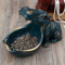 Fiorky Universal Hippo Statue Haushalt Schlüssel Süßigkeiten Container Tragbare Tisch Artware Schreibtisch Dekoration Handwerk Zubehör Geschenk (Dunkelblau)