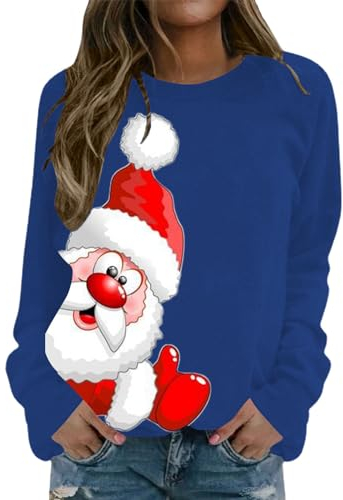 weihnachten klamotten teenager mädchen Rentier Bambi Schneemann weihnachtshose t-shirt damen damen pullover winter sweatjacke damen mit kapuze weihnachtspullover damen shirt langarm damen weste