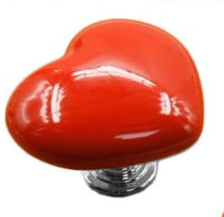 1Pcs Red Love Heart Toilet Button, New Creative Love Heart Shaped Toilet Push Button Flush Replacement, No Need to Punch Holes Drawer Knobs Door Handle Decor for Home Toilet Seats