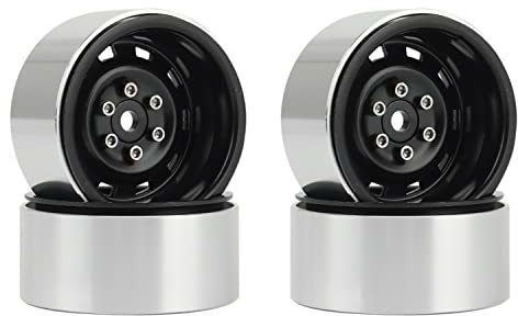 Deger 4 STÜCKE 1,9 Metall Beadlock Radnabenfelge für 1/10 RC Crawler Auto Schwarz