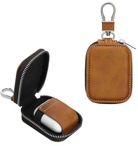 kwmobile In-Ear Kopfhörer Case kompatibel mit in-Ear Headphones Hülle - Headphones Schutzhülle aus Kunstleder - Innenmaße 6 x 5 cm - Braun