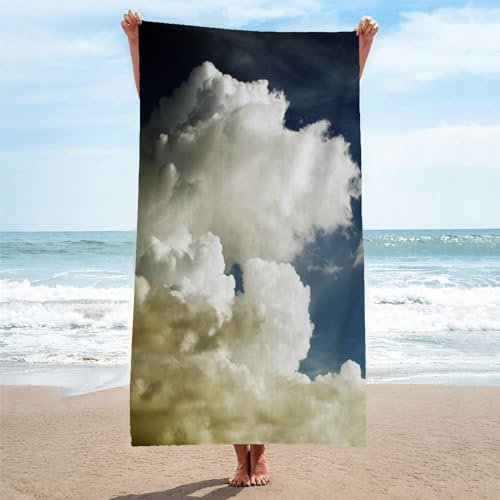 Toalla Playa Blanco Toallas Playa Grande Microfibra Anti Arena Nubes Playa Toallas para NiñA NiñO Adulto Piscina Toalha de Praia Mujer Hombre 200x200cm