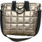 Zwei Taschen Damen Laptop Damentaschen, einfarbig, kariert, gesteppt, große Kapazität, Reißverschluss, Umhängetasche Kleid Mit Taschen Kurzarm (Gold, One Size)