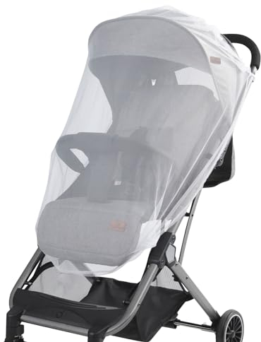 AUMAYCO Universelles Kinderwagen Moskitonetz, 2 Stück, Kinderwagen Insektennetz mit Elastischem Rand, Mückennetz-Schutzabdeckung für Kinderwagen, Buggy, Kinderbett, Autositz, Reisebett, Weiß.