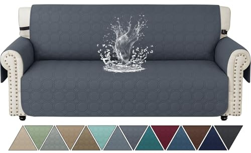 Ystyle Sofa Überzug 3 Sitzer Mit Armlehnen, Dunkelgrau | Sofabezug Universal, Wohnzimmer Antirutsch Sofaschoner, Kratzfester Couch Überzug Für Haustiere, Katzen, Hunde, Kinder