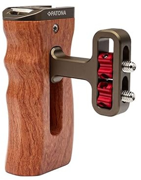 PATONA Universal Handgriff kompatibel mit Kamerakäfige Kamera Griff aus Birnbaum Holz