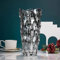 Glas Blume Vase, 24cm hohe Moderne Minimalistische Glasvase Mordische Kristall Dekorative Handgemachte Blumenarrangement für Home Office Dekor, Geschenk für Hochzeit Housewarming feiern (Grau-1)