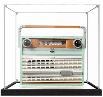 Vetrina Acrilica Trasparente Protezione Antipolvere Compatibile per Le-go 10334 modello di radio retrò Giocattoli Collezionabili (25×15×25 cm) C,3MM