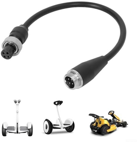 HEBEOT Strom-Verlängerungskabel, 24 cm, 4-poliger Stecker, passend für Ninebot Gokart Pro/Gokart Kit, für Ninebot für Segway S/S-MAX/mini PRO/Mini Lite