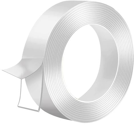 Double Sided Tape Heavy Duty 3 Meters Long 2.3 cm Wide 2 mm Thick Clear Mounting Adhesive Tape Multipurpose Removable Nano Sticky Tapes for Walls Pictures Wallpapers Frames Decor Household & Office