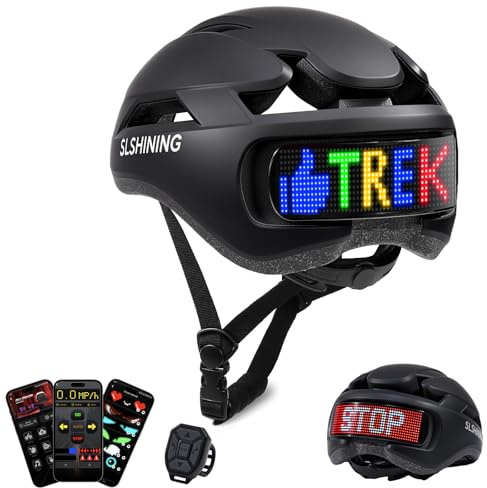 Bike Helmet, Bicycle Helmet with Light, 360° High Visibility LED Display with Turn & Stop Signals, Remote Control, Custom DIY Patterns, Smart APP Controlled, Helmets for Adults, Youth, Men & Women