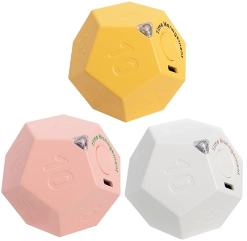 SHPTDJTIC Drehbarer Pomodoro-Timer, wiederaufladbar, Produktivitäts-Timer, Dusch-Timer, wasserdicht, magnetischer Flip-Stummschaltung, Vibrations- und Sound-Alarm, Timer für Küche, Kinderzimmer,