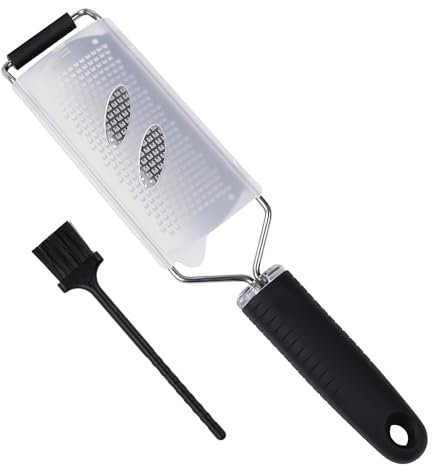 Grattugia per parmigiano, grattugia a mano in acciaio inox con manico in gomma per grattugiare parmigiano fine formaggio limone