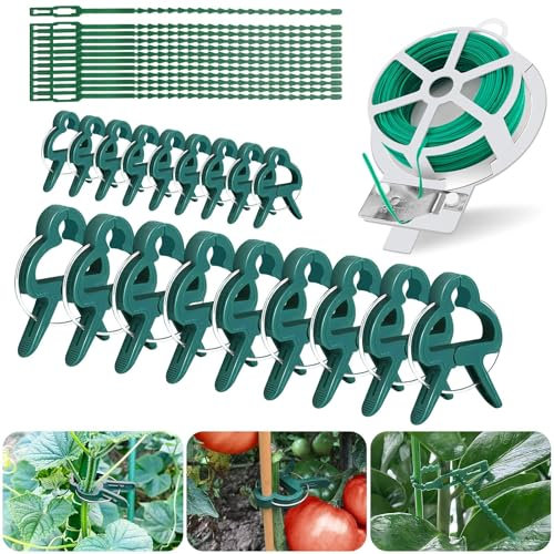 Eiito Pflanzenclips Groß L - Tomaten Rankhilfe - stabile Pflanzenklammern Tomaten - Pflanzen Clips für Tomaten, Rosen UVM - Tomaten Clips für Garten - Pflanzenklammern Groß