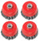 4 PCS Wire Cup Brush for Angle Grinder 115mm, Twist Knot Wire Brush Ø 75 mm Thread M14 x 2 Fits for Heavy Cleaning, Stripping, Paint, Rust Removal, Rough Surface Treatment and Grinding