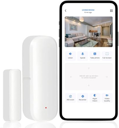 Zigbee Door Window Sensor Send Alert to Your Smartphone for Smart Home Automation Compatible with Alexa/Google Home/Smartlife for Home Security Real-Time Monitoring Instant Push Notification