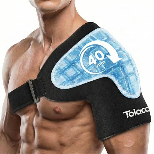 Tolaccea Épaulière de Compression Froid/Chaud Réutilisable avec Gel ColdFocus Triple Couche - Thérapie 40 Min pour Coiffe des Rotateurs, Tendinite, Récupération Post-Op (Universel)