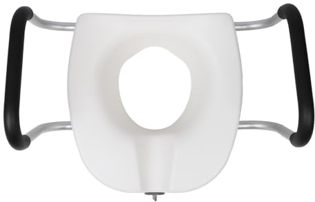 Spacnana 136 Kg Belastbarer Toilettensitz-Erhöhung, Verstellbare Aluminiumarme mit Weich Gepolsterten Griffen, Hochbelastbarer Erhöhter Toilettensitz für ältere und Behinderte Menschen