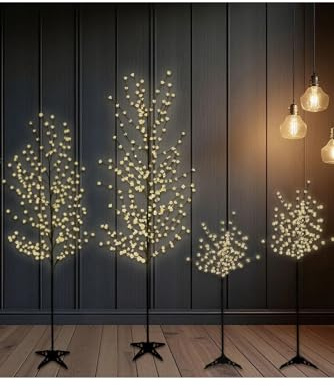 LED Cherry Blossom Tree Light – Warm White Fairy Blossom Lamp, Indoor & Outdoor Decorative Tree, Weather-Resistant with Energy-Efficient LEDs – Available in 4ft, 6ft, 8ft & 10ft Sizes (10FT)