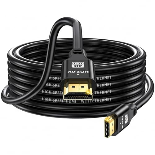4K HDMI Cable 10m (33ft), HDMI 2.0 Cable, Ultra HD Long 4K@120Hz HDMI Cable High-Speed Lead 18Gbps, Compatible with all HDMI devices PC/TV/HDTV & More (10m)