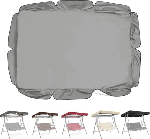 Hollywoodschaukel Dachbezug 210x145cm 190x120cm, 3 Sitzer Ersatzdach Hollywoodschaukel Dach Wasserdicht, Sonnendach Ersatz-Bezug Für Gartenschaukel(Gray,74.8x47.2in/190x120cm)