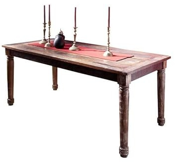 MASSIVMOEBEL24.DE Esstisch Altholz 100x80x76 Mehrfarbig lackiert Fable #25