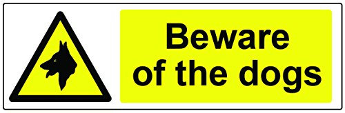 3 Pack Beware of the Dogs Warning Safety Stickers Sign for doors, gates, cars, glass and more