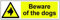 3 Pack Beware of the Dogs Warning Safety Stickers Sign for doors, gates, cars, glass and more