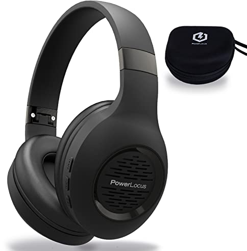 Bluetooth Headphones Over-Ear, PowerLocus Wireless Headphones, Hi-Fi Stereo Deep Bass, Soft Earmuffs Foldable Headphone with Built-in Microphone, Wireless and Wired Headset for Cell Phones,Tablets, PC