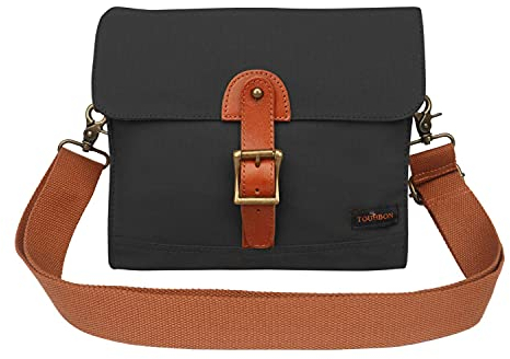 TOURBON Fahrradtasche für Fahrradlenker, Segeltuch, Schwarz