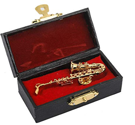 Dselvgvu Miniatur Anstecknadel Musikinstrument mit rotem Samtfutter als Geburtstagsgeschenk, Metall
