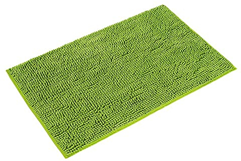 PANA® Chenille Badematte (70x120cm) • Mikrofaser Badematte • rutschfest & Waschbar • Saugfähiger Badvorleger & Duschvorleger für Bad • Weicher Badezimmerteppich Chenille • Farbe: Grün