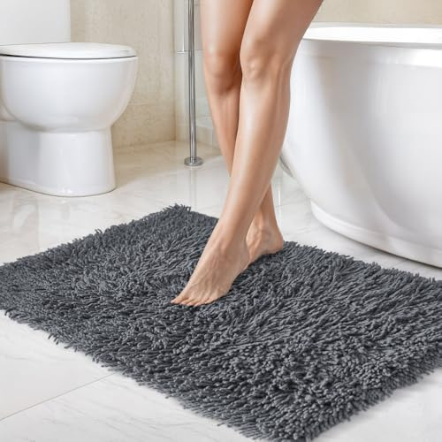Emma Barclay Tumble Twist Pure Cotton 2pc Bath set in Charcoal - Mat 50x80cm / Pedestal 50x40cm