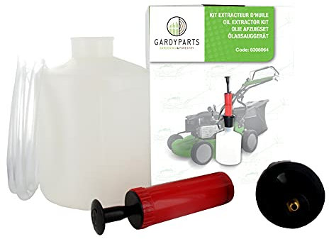 GARDYPARTS - Kit Vidange - 1 Pompe Vidange - 2 Durites Huile Et Essence - 1 Récipient De Récolte 1,4L - 1 Raccord 10 cm - 1 Adaptateur Universel