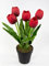 Seidenblumen Roß Künstliche Tulpen PU Real Touch 36cm rot im Topf ZF Kunstblumen künstliche Blumen Tulpen