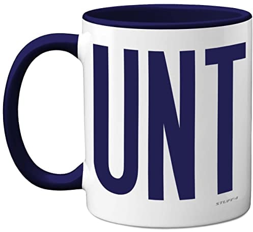 Funny Mugs for Men Women - C UNT Mug - Fun Sarcastic Slogan Gifts for Work Colleagues, C*nt Crude Rude Novelty Joke Gag Humour Birthday Present Friends, 11oz Navy Blue Ceramic Dishwasher Safe Mugs