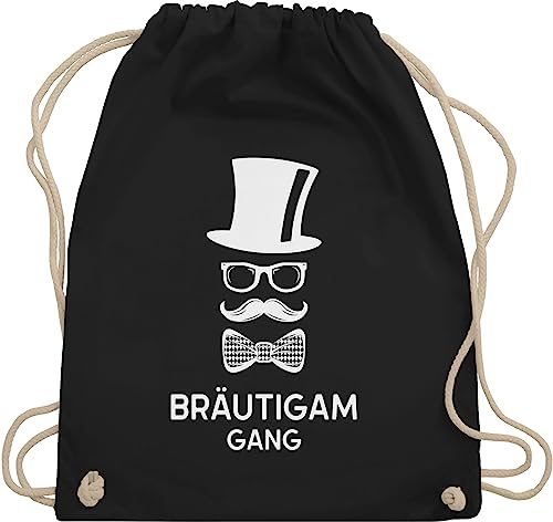 Turnbeutel Rucksack - JGA Junggesellenabschied Männer - Bräutigam Gang Hipster Team Groom - Unisize - Schwarz - polter rucksäcke jungesellenabschied bag kordel beutel outfit jungesselnabschied